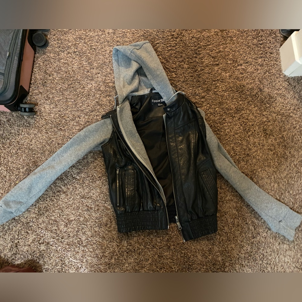 Black faux leather jacket